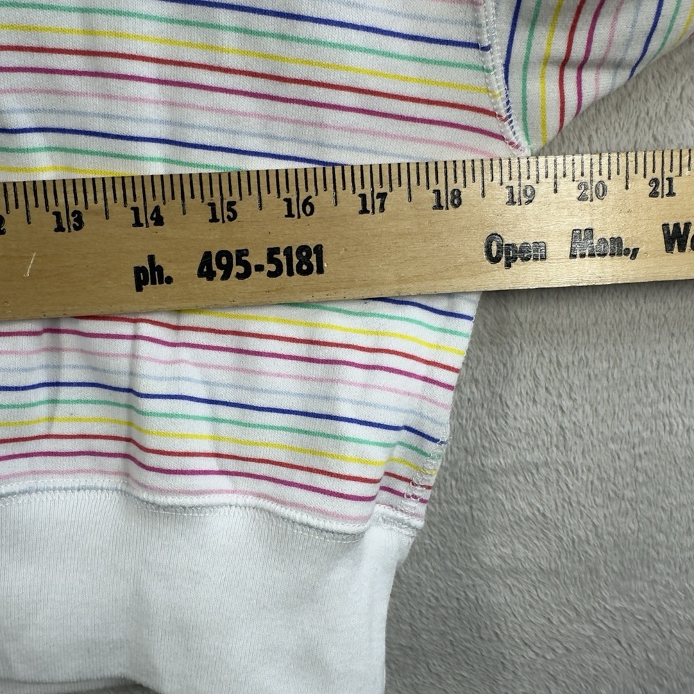 Abercrombie and Fitch Cropped Sweatshirt Women's Size S Rainbow Striped - Picture 5 of 8